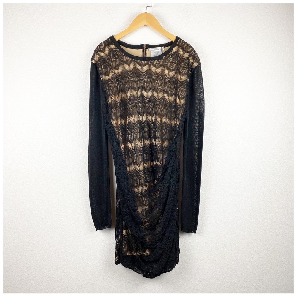 NWT Dagmar Black Crochet LS‎ Dress Size Large